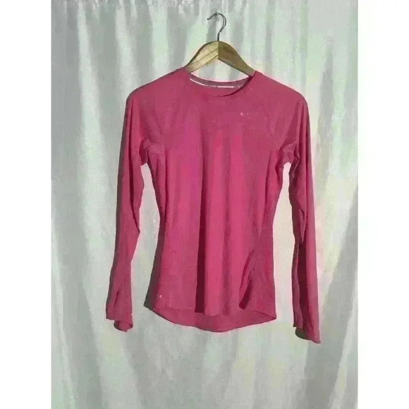 Nike Dri Fit Miler Running Shirt Pink Reflective Small 596447 Women - Picture 1 of 9